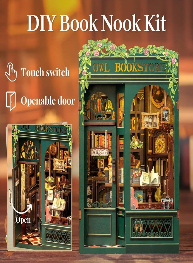 Fsolis Book Nook Kit, DIY Miniature House Kit for Adults Puzzle Booknooks for Beginners for Women Teenagers (OWL Bookstore) - Image 3